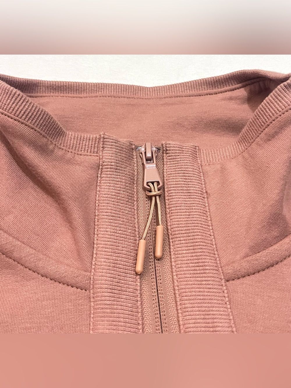 Maurices Dusty Rose Quarter-Zip Pullover Sweatshirt Cuffed Sleeve Women’s Medium - Picture 7 of 15